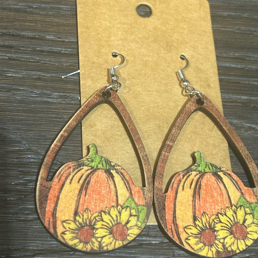 Pumpkin Sunflower Earrings